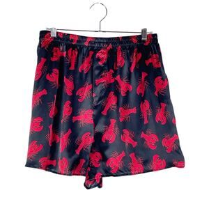 Vintage 90's Wal-Mart Men's Black Silk Boxer Shorts XL NEW w Tag Red Lobsters